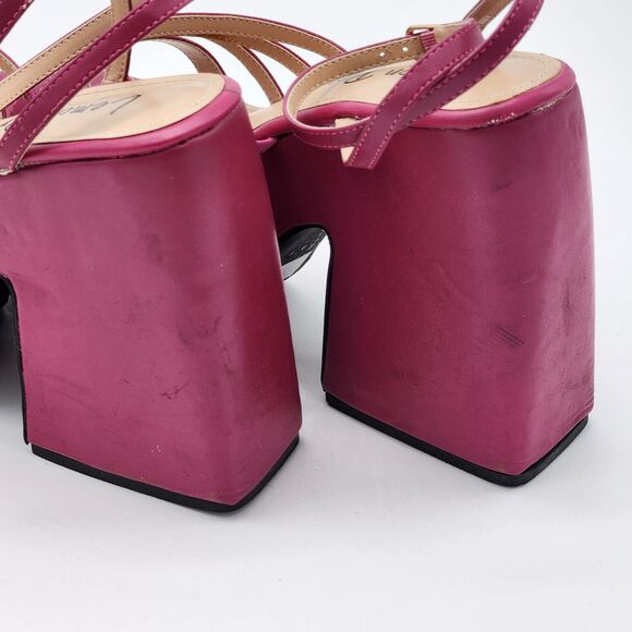 Lemon Drop by Privileged Fuchsia Tornado Platform Sandals Size 7.5 - Picture 12 of 16
